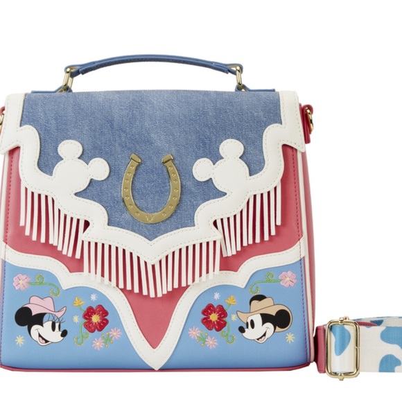 DISNEY Loungefly Western Mickey & Minnie Fringe Crossbody Bag - Picture 6 of 6